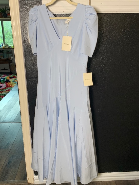 bohme Dresses & Skirts - Bohme blue dress NWT - sold out sz XL black velvet bows shoulders (removable)